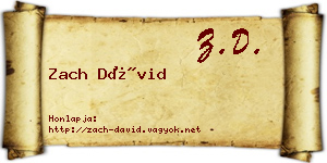 Zach Dávid névjegykártya